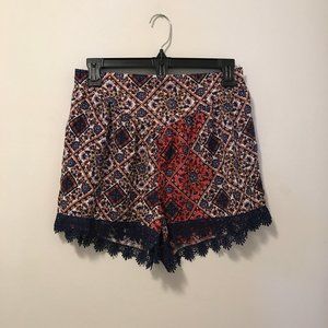 Charlotte Russe Red Paisley Shorts Medium